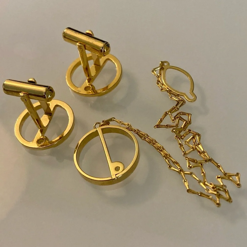 Dunhill Gold Circular Toggle Cufflinks